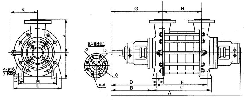 2.5GC-3.5、4GC日韩AV电影在线播放 GC型卧式多级离心泵外型尺寸图