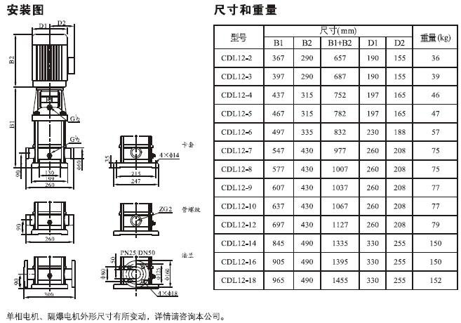 日韩AV电影在线播放 CDLF系列轻型不锈钢立式多级泵安装尺寸及重量